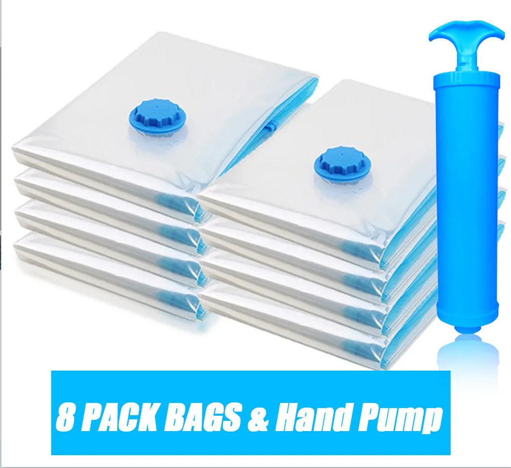 🔥 Reusable Vacuum Storage Bags with Electric Pump – Save 80% storage space