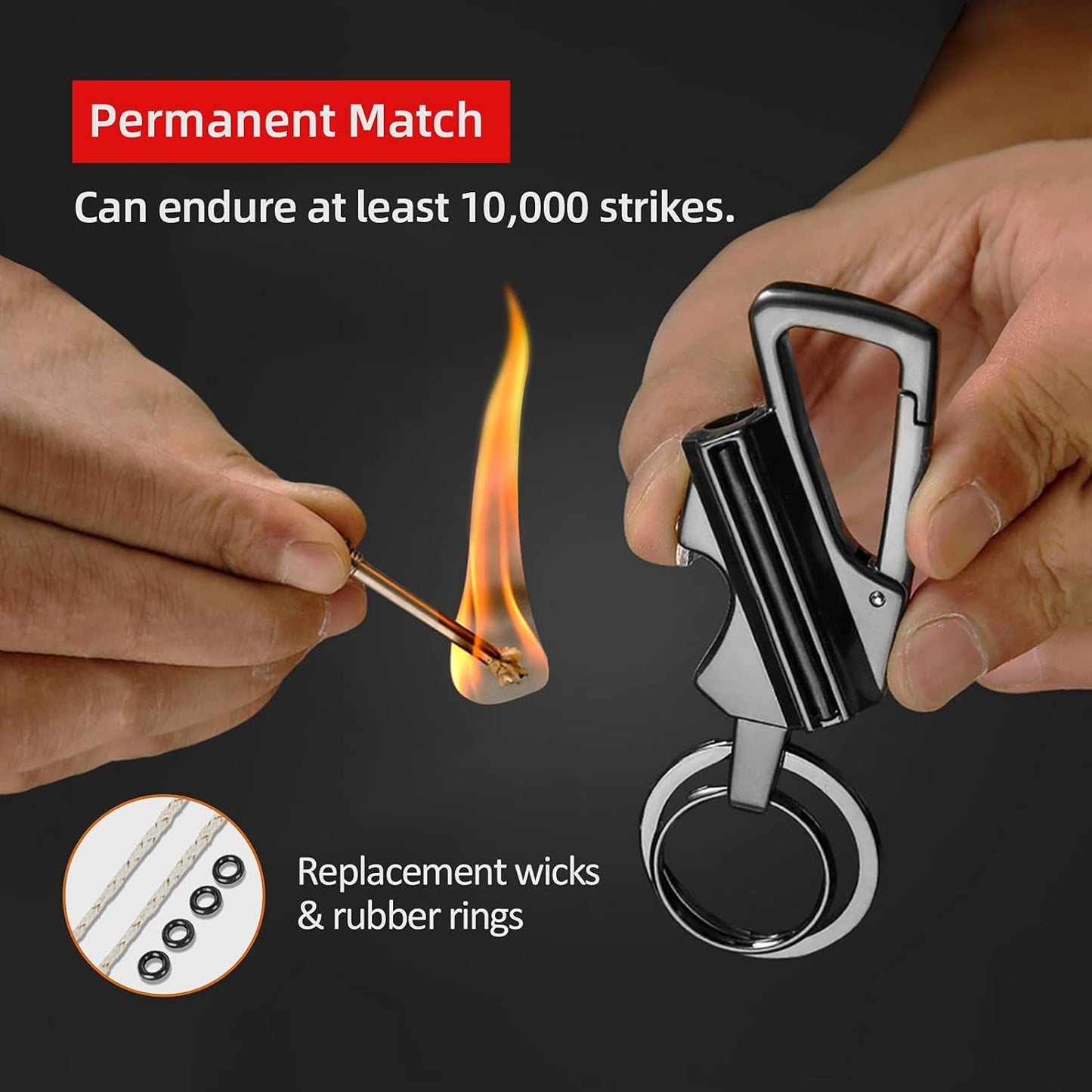 🔥 3 In One Creative Metal Keychain Lighter - Match / Opener/ Keychain
