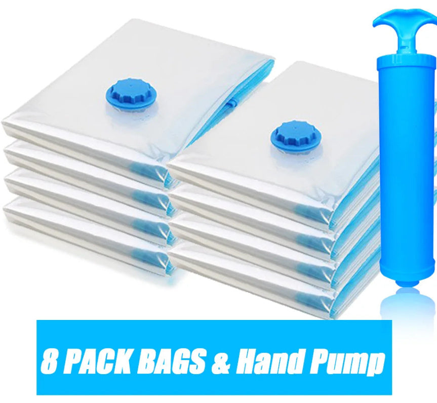 🔥 Reusable Vacuum Storage Bags with Electric Pump – Save 80% storage space