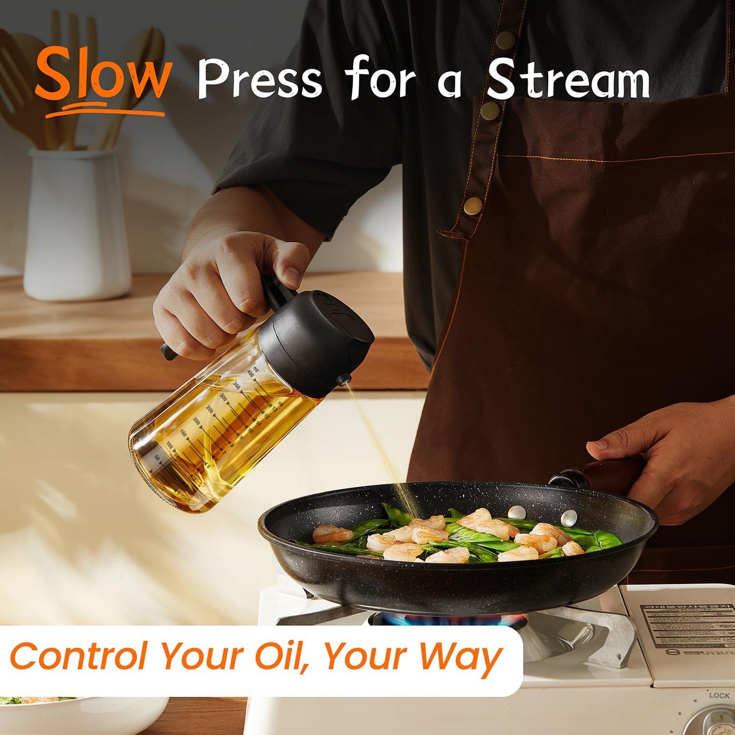 🔥 2 in 1 Olive Oil Dispenser Bottle for Kitchen