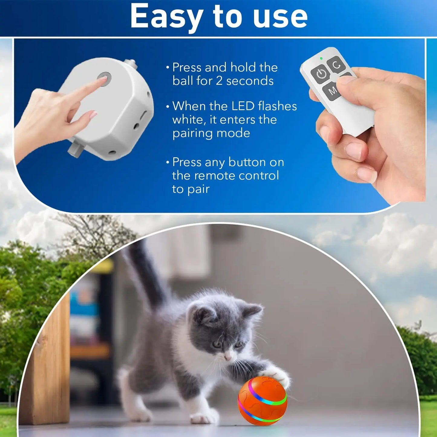 🔥 Interactive Remote-Control Dog Toy Ball – Active Rolling “Wicked Ball” for Small, Medium & Large Dogs
