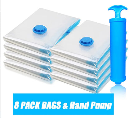 🔥 Reusable Vacuum Storage Bags with Electric Pump – Save 80% storage space