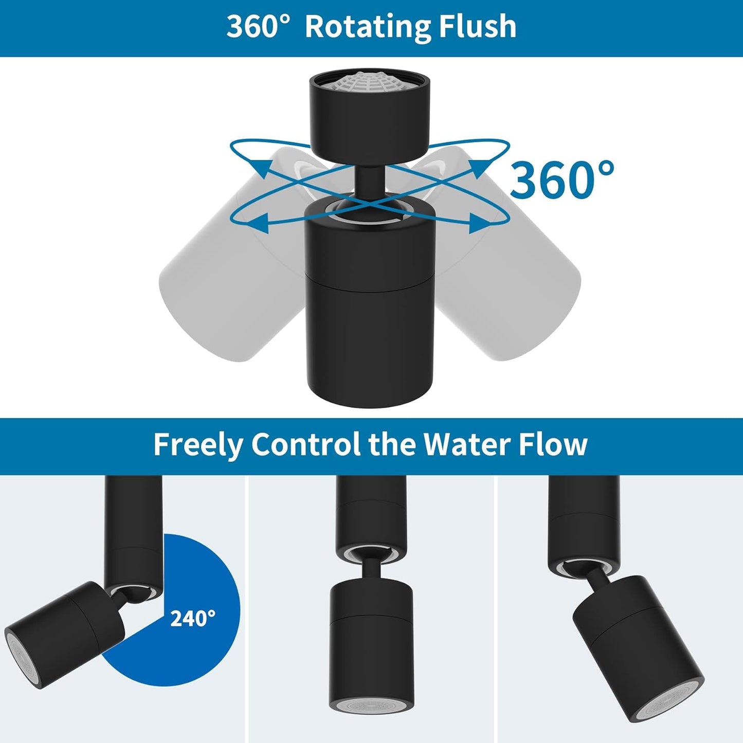 🔥 360° Degree Swivel Faucet Extender Nozzle For Kitchen 🔥
