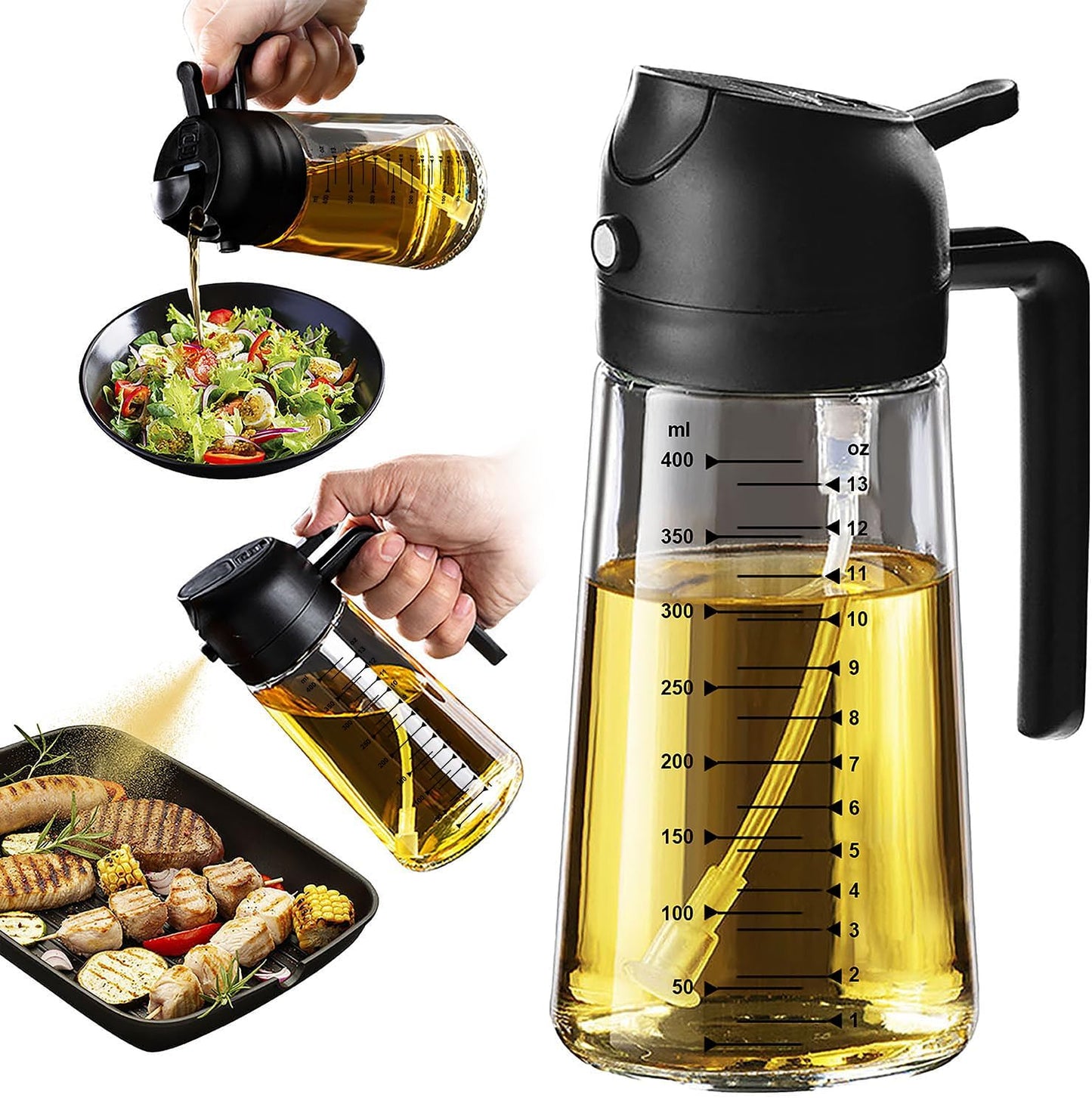 🔥 2 in 1 Olive Oil Dispenser Bottle for Kitchen