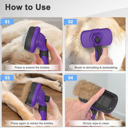 🔥 Self-Cleaning Slicker Brush for Dogs & cats 🔥