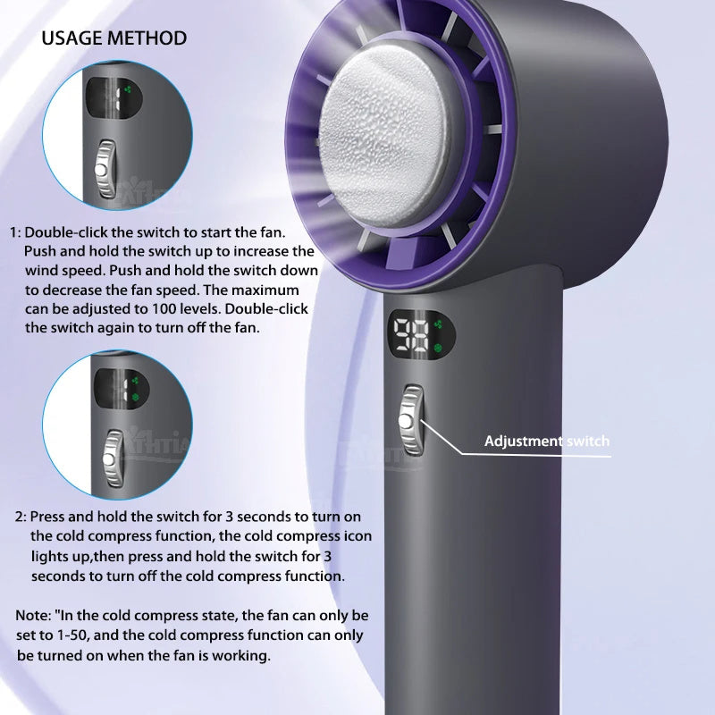 🔥 Portable Handheld Turbo Fan for Smart Travellers