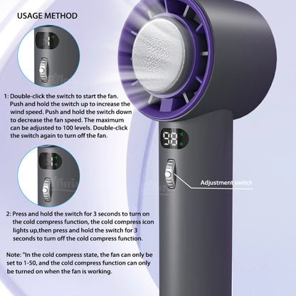 🔥 Portable Handheld Turbo Fan for Smart Travellers