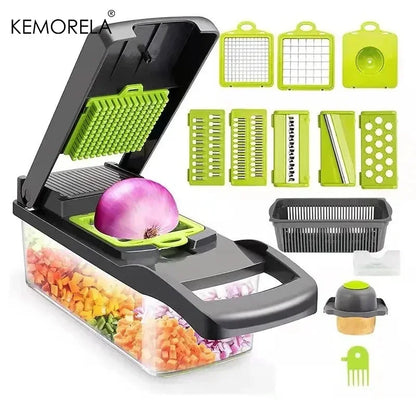 🔥 16-in-1 Vegetable Chopper – 8 Blades for Quick Slicing & Dicing