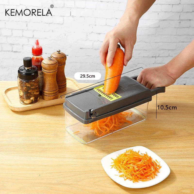 🔥 16-in-1 Vegetable Chopper – 8 Blades for Quick Slicing & Dicing